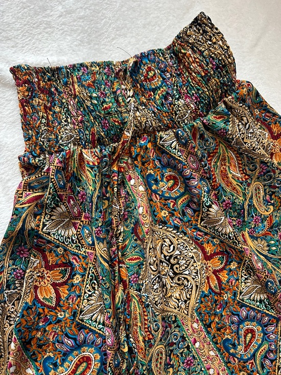 Boho Colourful Paisley Flowy Summer Festival Maxi Skirt - Size L - Picture 3 of 8